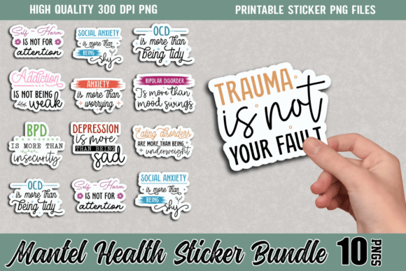 Download Mental Health Sticker Bundle - Mental health Collection