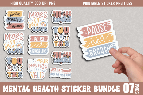 Download Mental Health Sticker Bundle - Mental health Collection
